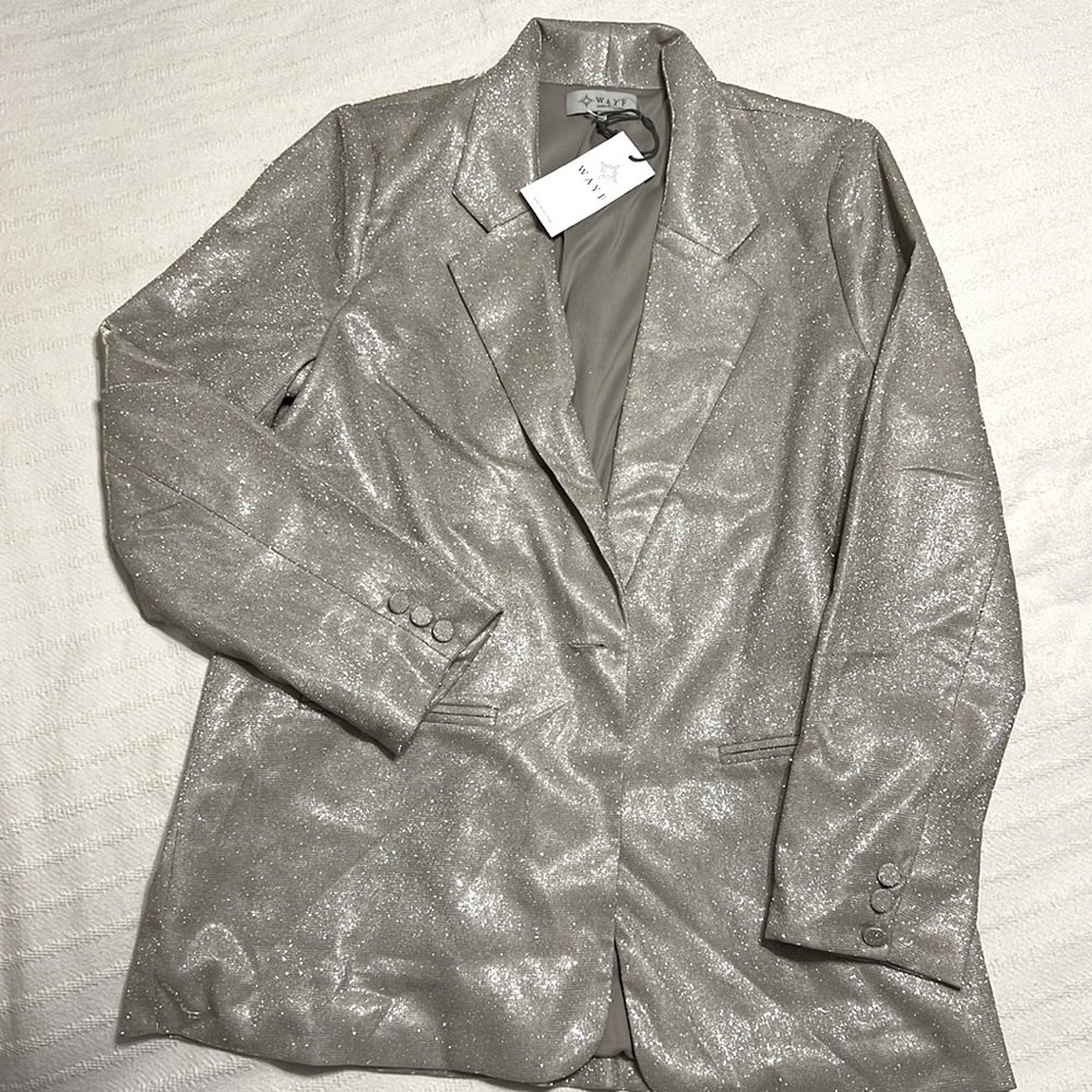 WAYF Silver blazer/jacket size M